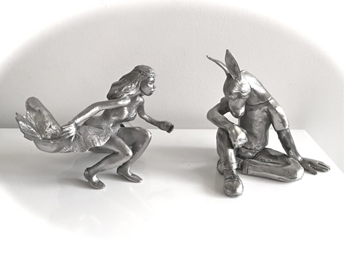 Small sculpture (stainless steel), characters  based on Shakespear's Midsummers Night Dream